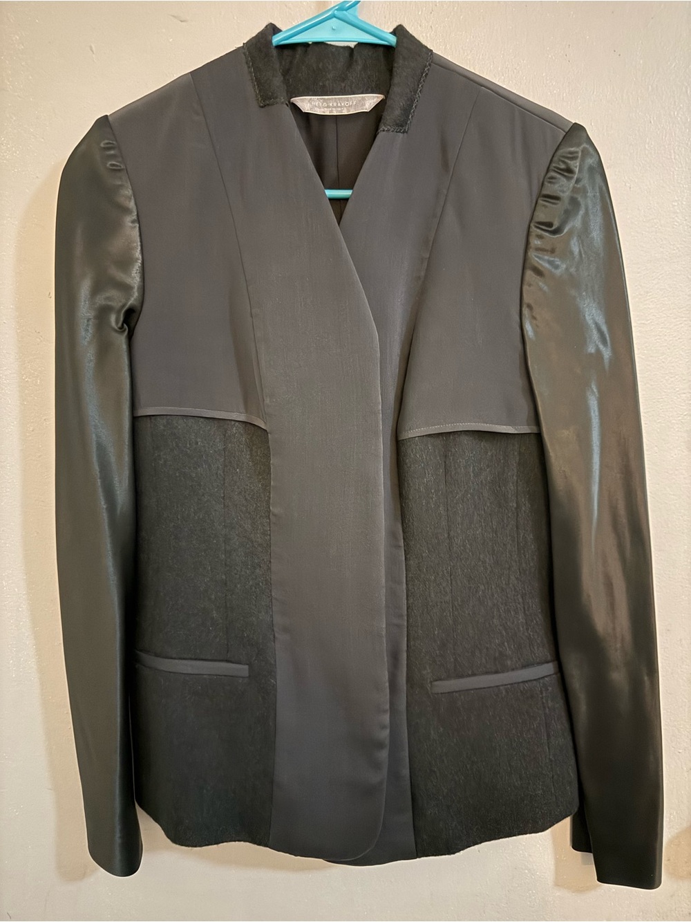 Reed Krakoff Black Mixed-Media Blazer